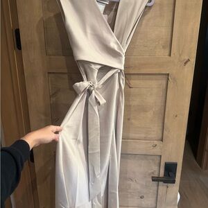 BHLDN Cream Maxi Wrap Dress- Anthropology